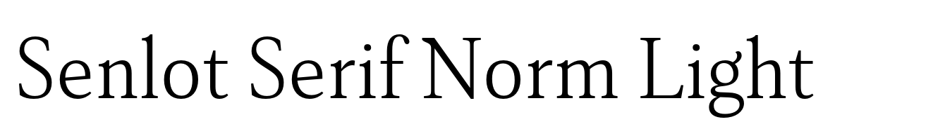 Senlot Serif Norm Light